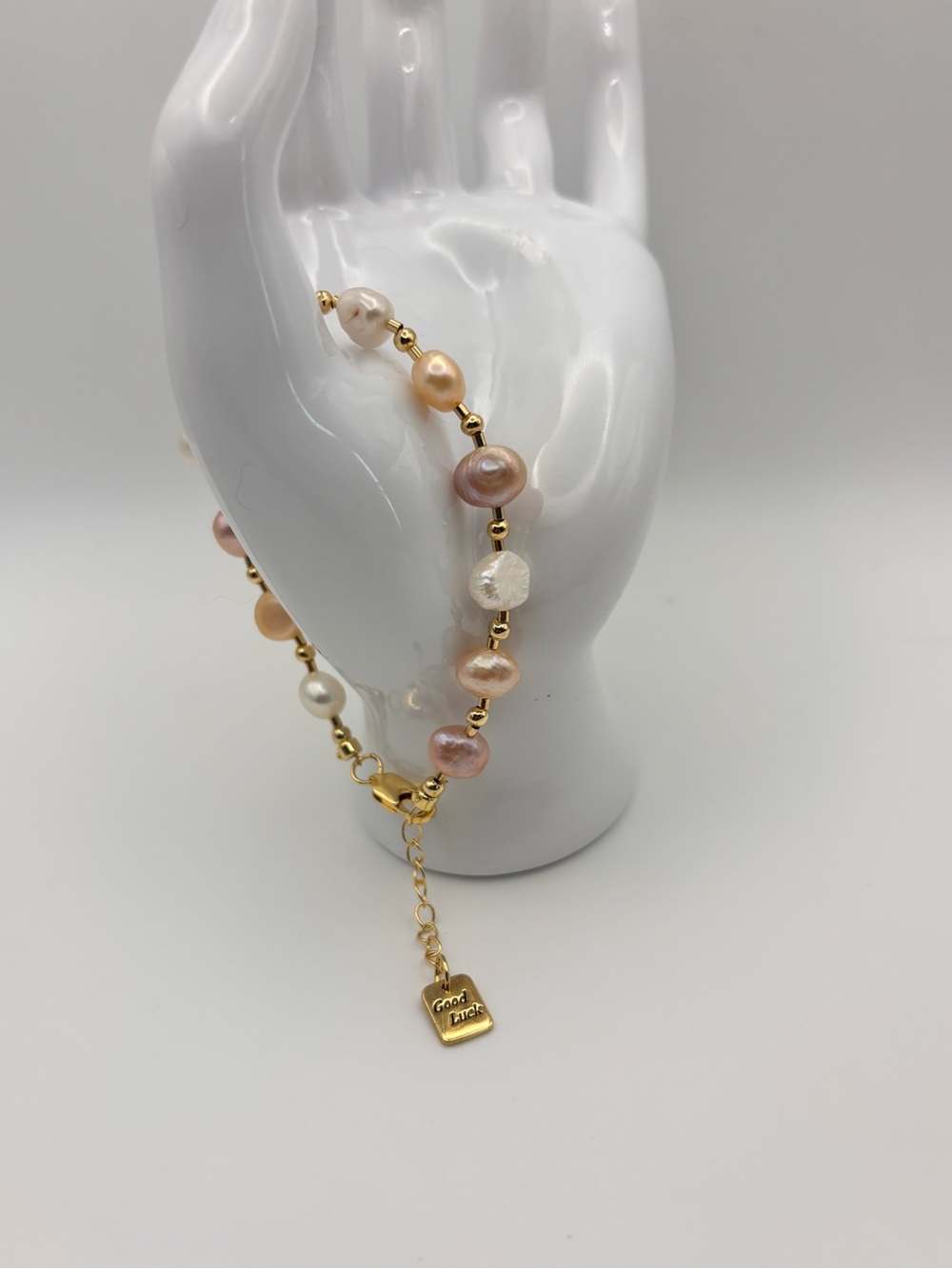 Gold Plated Natural Freshwater Pearl Bracelet